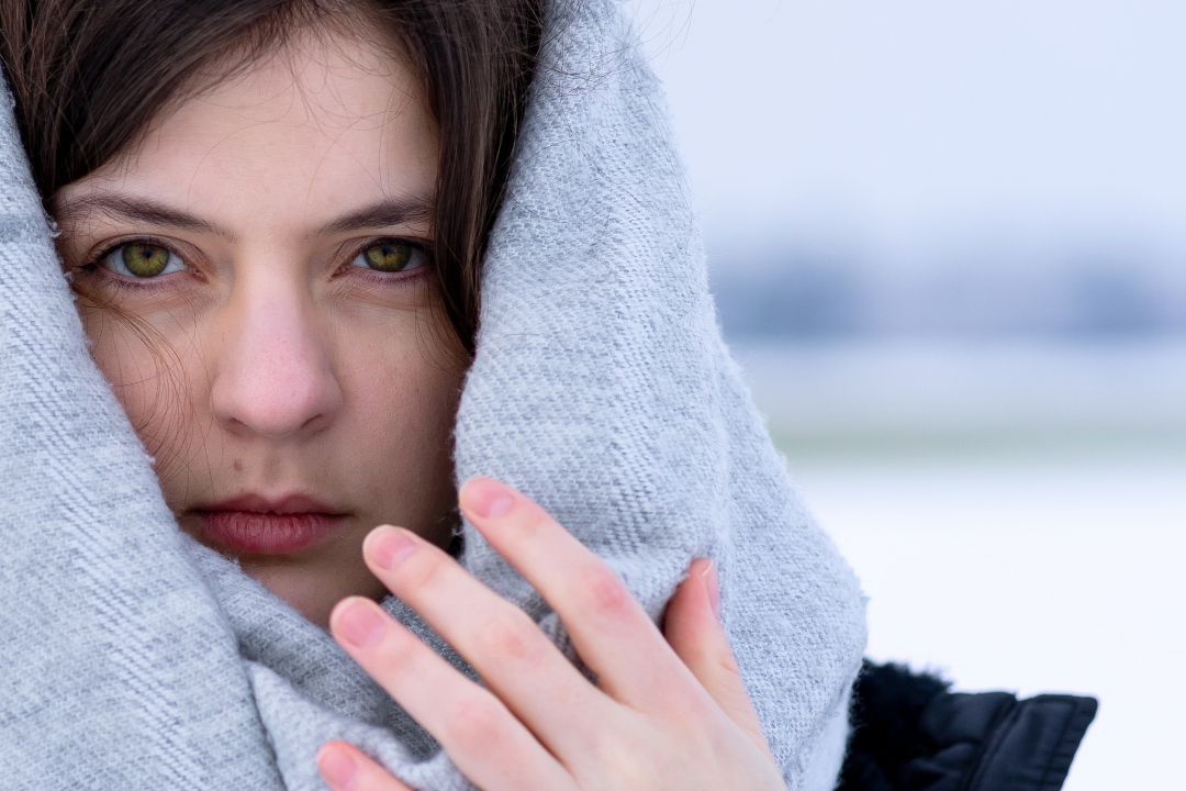 portrait of a model in winter