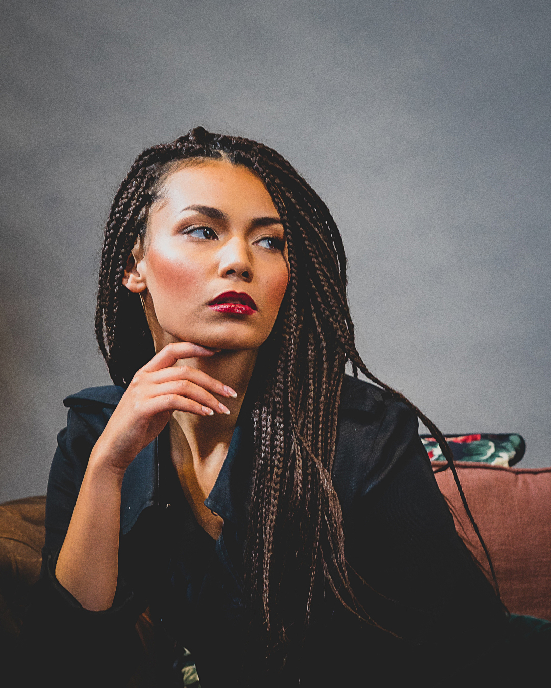 indoors portrait of a model